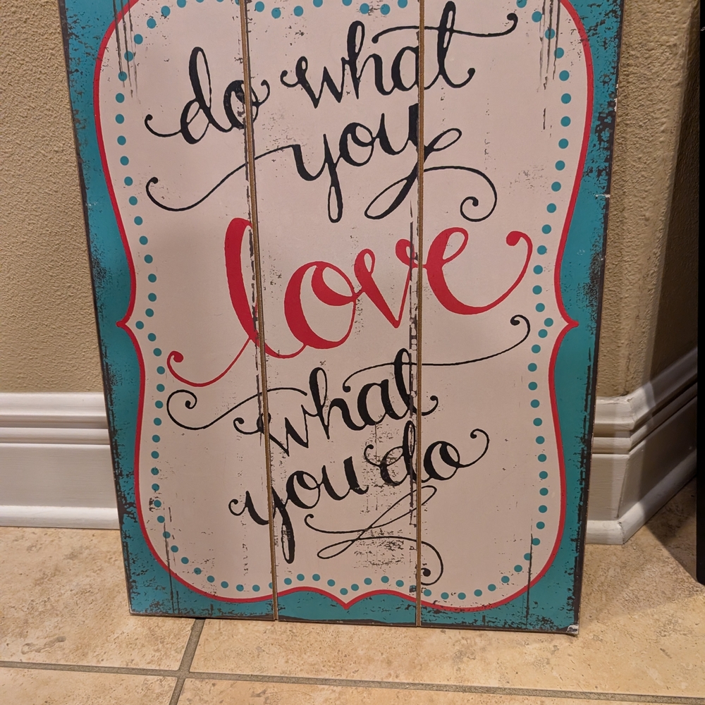 Inspirational Wall Art with Red and Blue Accents